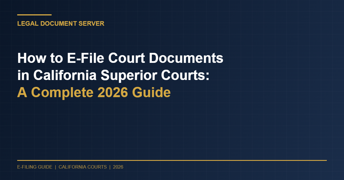 Guide to e-filing court documents in California superior courts in 2026